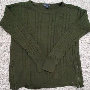 Olive Green Cable Knit Sweater